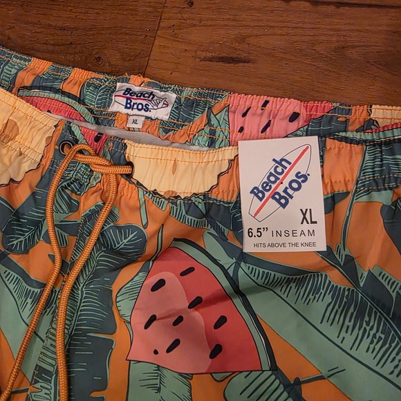 NWT Beach Bros Watermelon Swim Trunks Tropical Surfboard Shorts XL - Picture 1 of 6